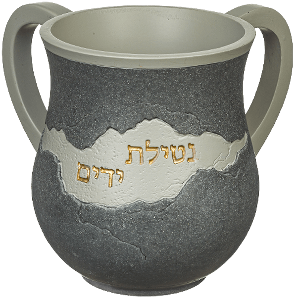 AJ42701 נטלה פולימר עיצוב שבר אמנותי אפור תעשייתי כיתוב זהב