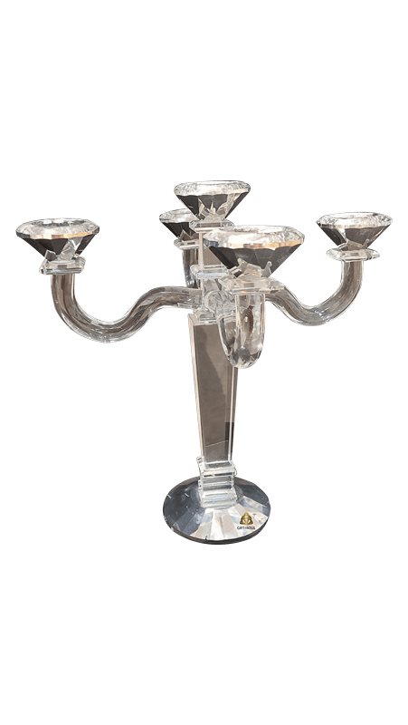 AJ47821  2  3000  פמוטי קריסטל שקופים מהודרים 5 קנים שני דגמים לבחירה