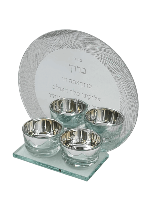 AV11776s פמוט 2 קנים גב עגול שילוב ברכה כסף
