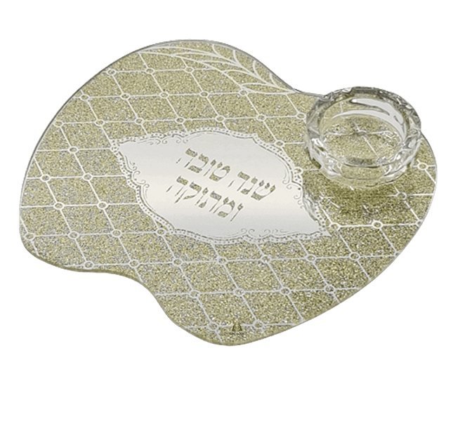 AV13273g מגשון מראה בצורת תפוח כולל קערית צבע זהב