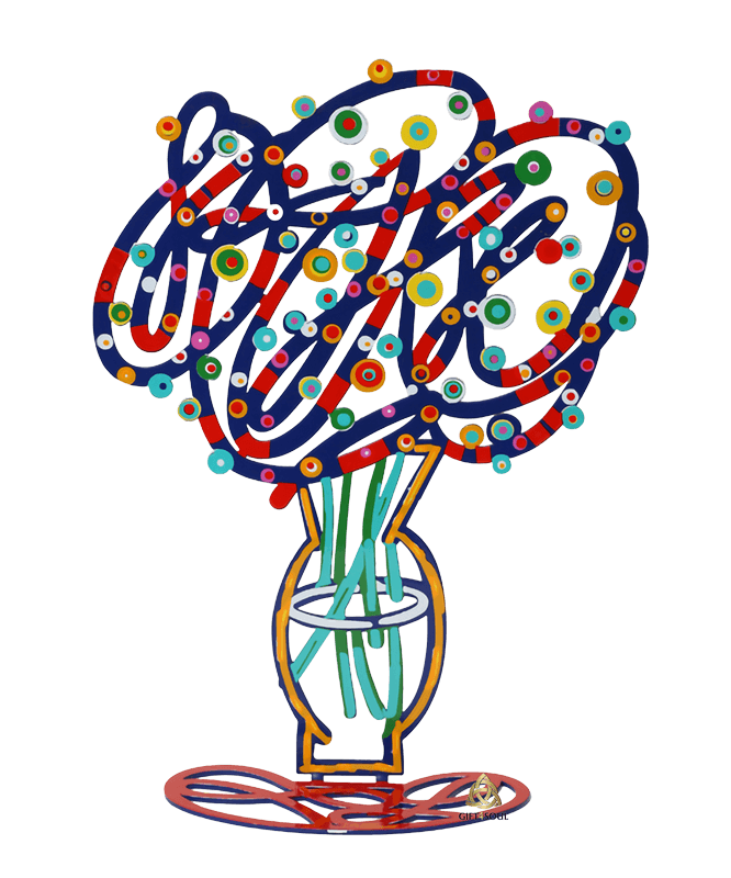 דוד גרשטיין David Gerstein דגם יצירה זר כחול Blue Bouquet צד1
