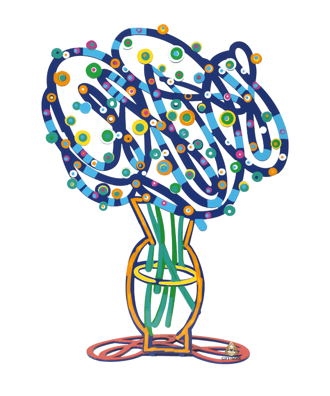 דוד גרשטיין David Gerstein דגם יצירה זר כחול Blue Bouquet צד2