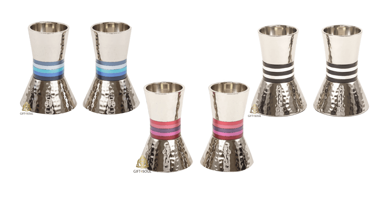 EMCAZZ2 5 T פמוטים מעוצבים לשבת וחג קטנים אלומיניום מרוקע טבעות 