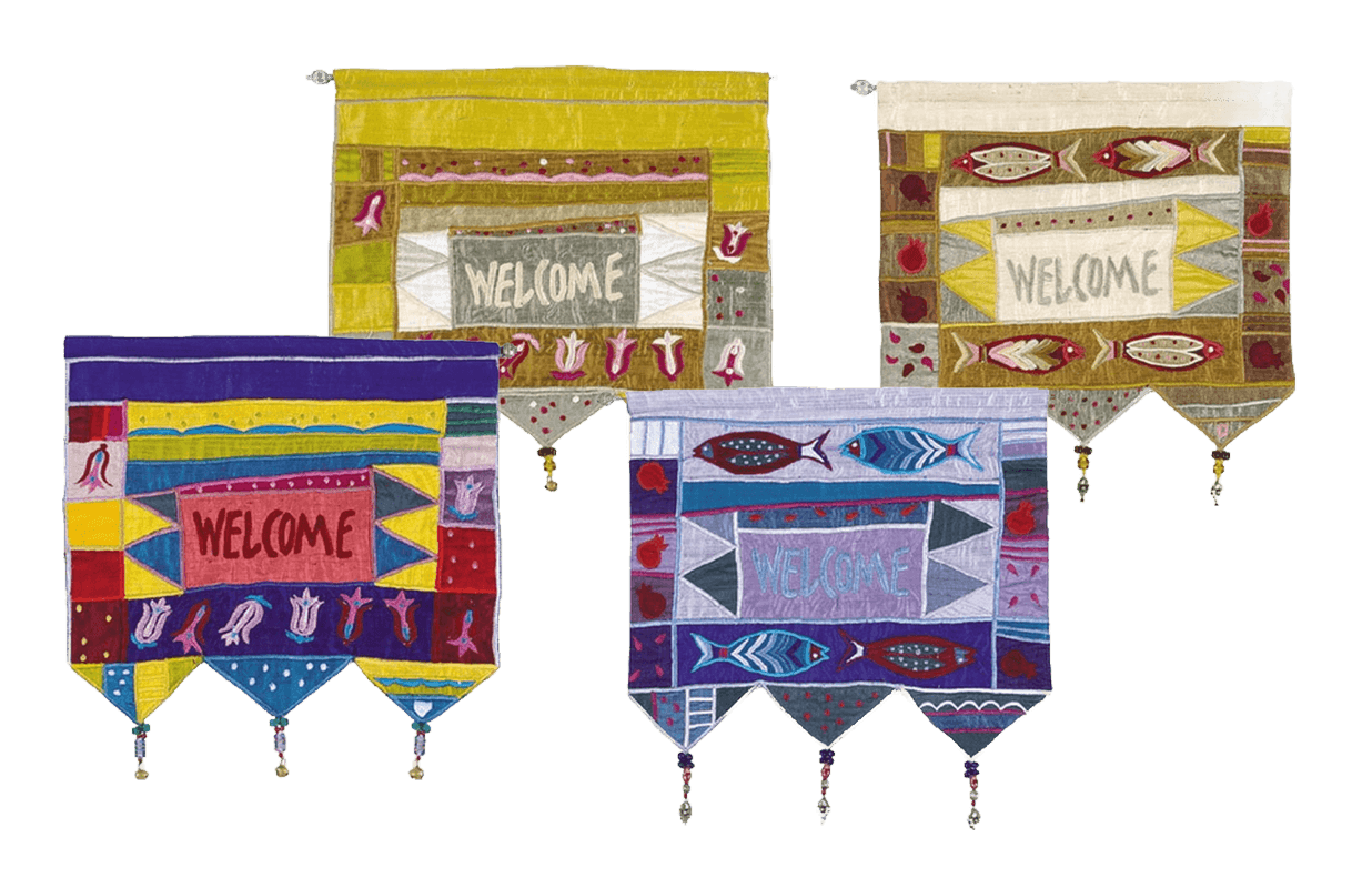 EMWE T מתלה תליון קיר רקום WELCOME עיצוב ייחודי ברכת ברוכים הבאים באנגלית 