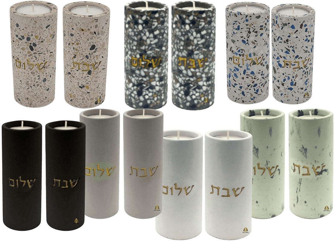 HA2031 37 T פמוטי שבת גדולים מבטון מגוון צבעים לבחירה
