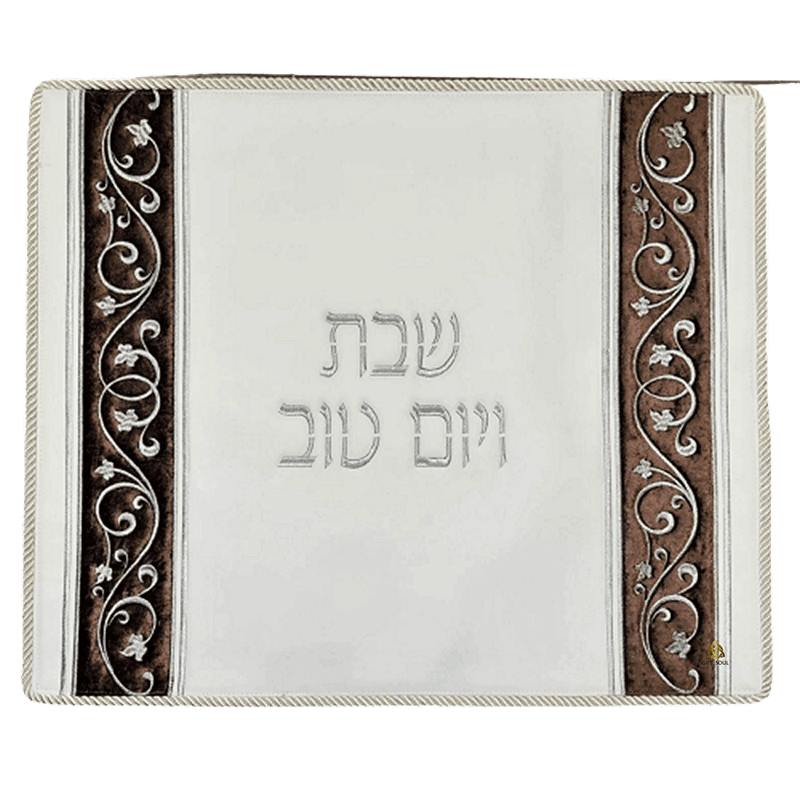 LL303301 כיסוי חלה דגם קהל דמוי עור וקטיפה חום
