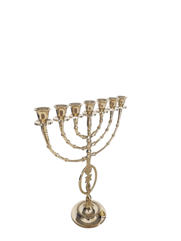 VV6817A מנורה נחושת מרהיבה אליפסה חנוכייה מגן דוד דג נחושת