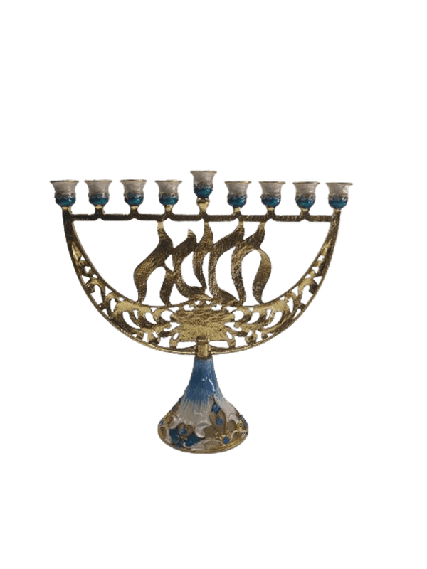 VVHE0004 חנוכייה מרשימה מצופה אימייל חנוכה צד אחורי 