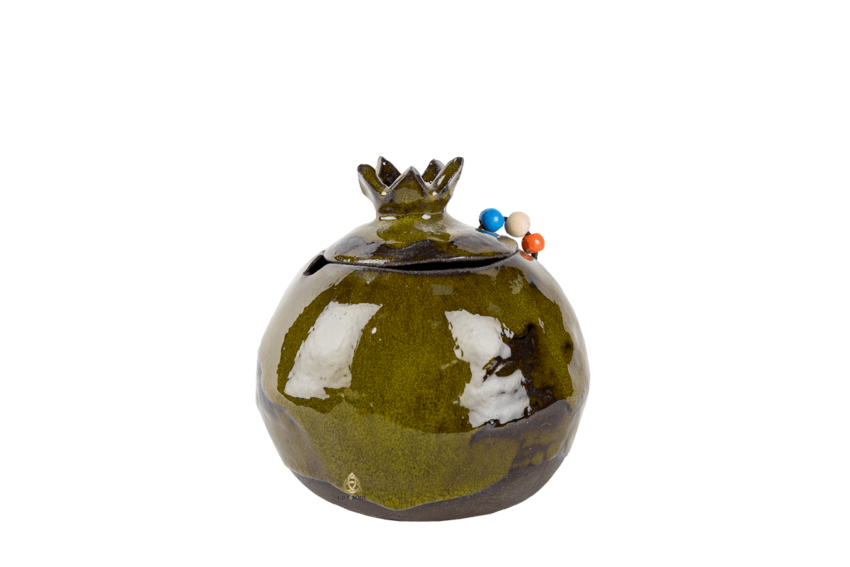 YEC0013 1 כלי מילוי בצורת רימון מקרמיקה עבודת יד