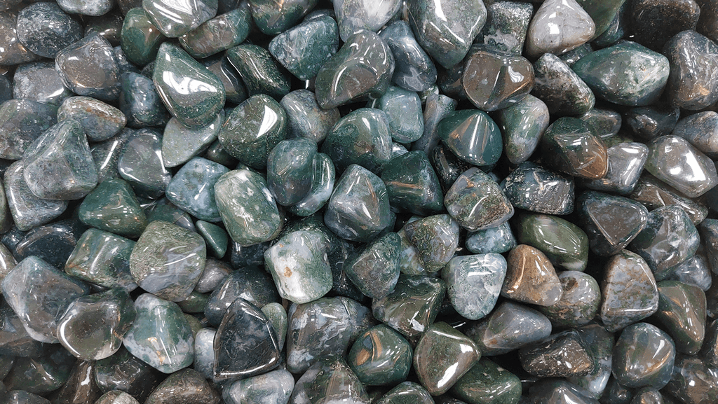  קריסטל מוז אגת אבן קריסטל מוס אגת Moss Agate  לאיזון צקרת הלב ולרגיעה וקבלה 1 