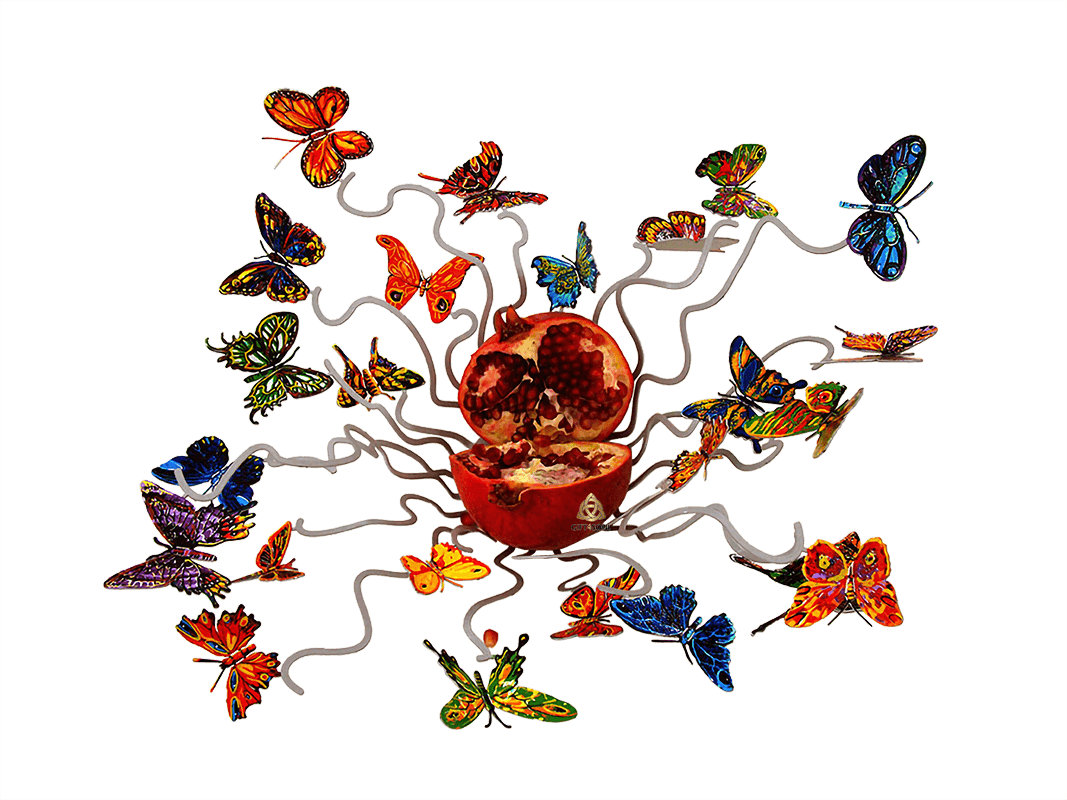  גרשטיין David Gerstein דגם פרפרים לנצח קערה לשולחן Butterflies Forever