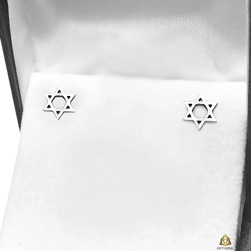 עגילי מגן דוד מסטיל בקופסא