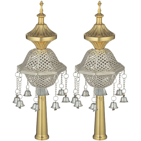  רימונים לספר תורה  דגם רשת ציפוי מוכסף מוזהב AJ82711