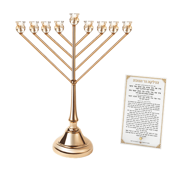  קו משולש ענקית 64 סמ בתי נר רוז גולד קנים קריסטל וברכון לחג במתנה AY50061