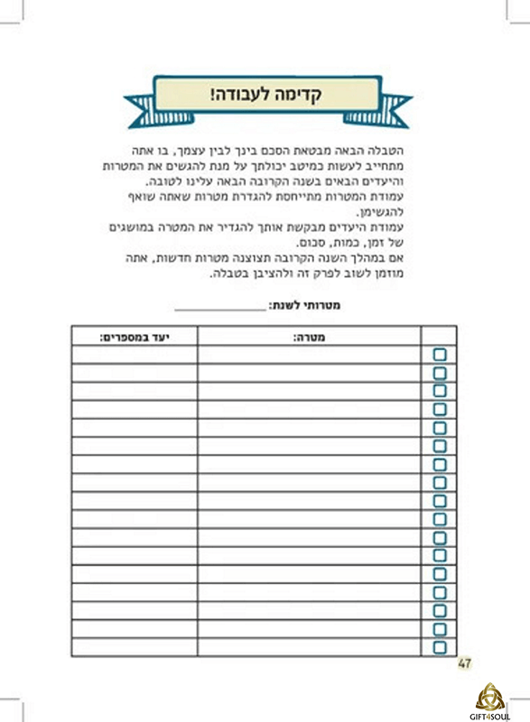  חזון כלי ממוקד ויעיל לניהול תוכנית עבודה תוכנית