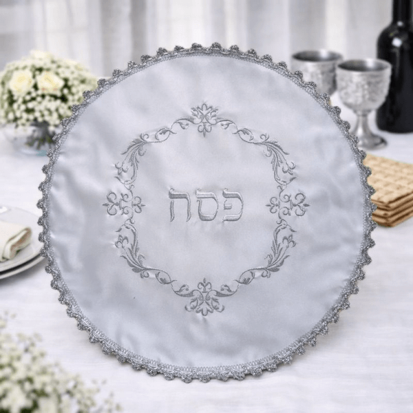  פסח ל3 מצות סאטן רקמה אפורה LL30545  1 