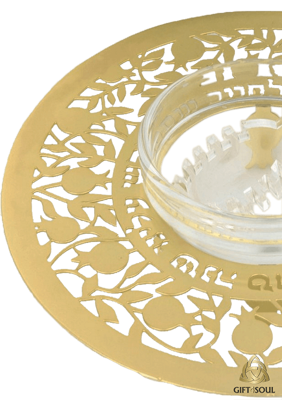כלי לדבש רימון מלא מוזהב לראש השנה מעוצב דבשית DOZZZ16ZZCG