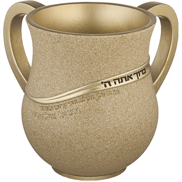 נטלה לנטילת ידיים פולימר בטון מרהיבה פס זהב AJ42708