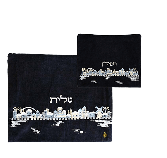   לתפילין מבד קטיפה רקום דגם ירושלים לבחירהEMFTV T