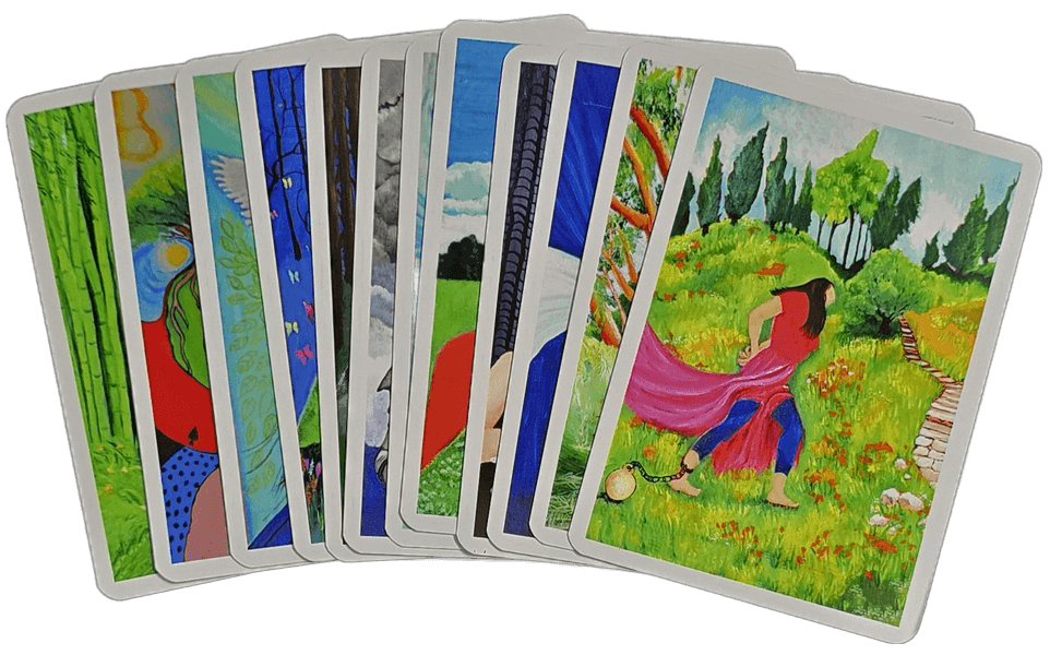 קלפי ניצוצות בתודעה קלפים לריפוי העצמה וצמיחה פנימית פריסה