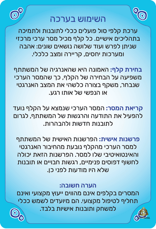  קלפי סול SOUL כלי רב שימושי לתובנות השראה תמיכה בהחלטות תהליכים שימוש בערכה