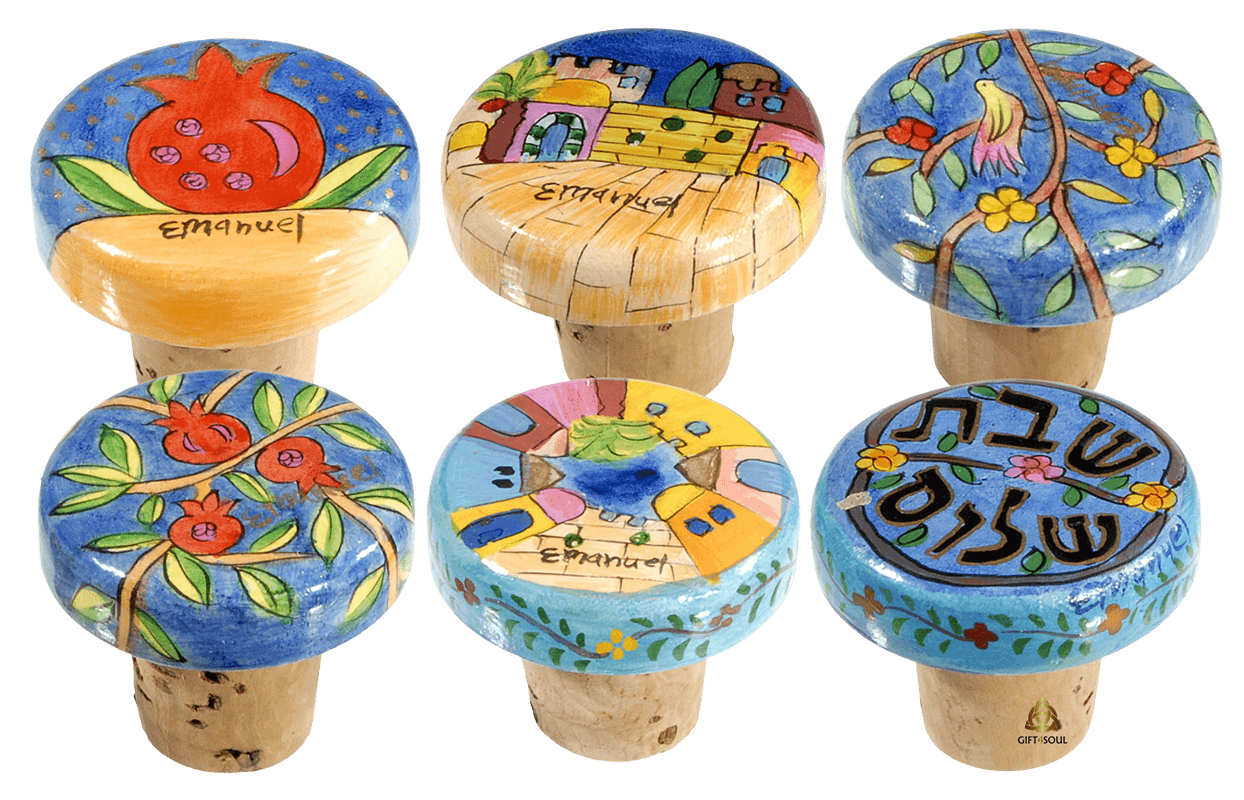 פקק לבקבוק יין מעוצב משעם מעוטר