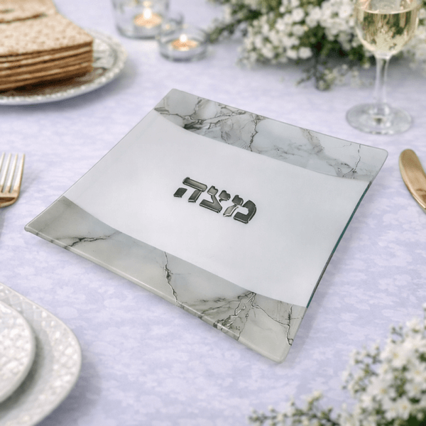  מצה מזכוכית דמוי שיש אפור LL10650  1 