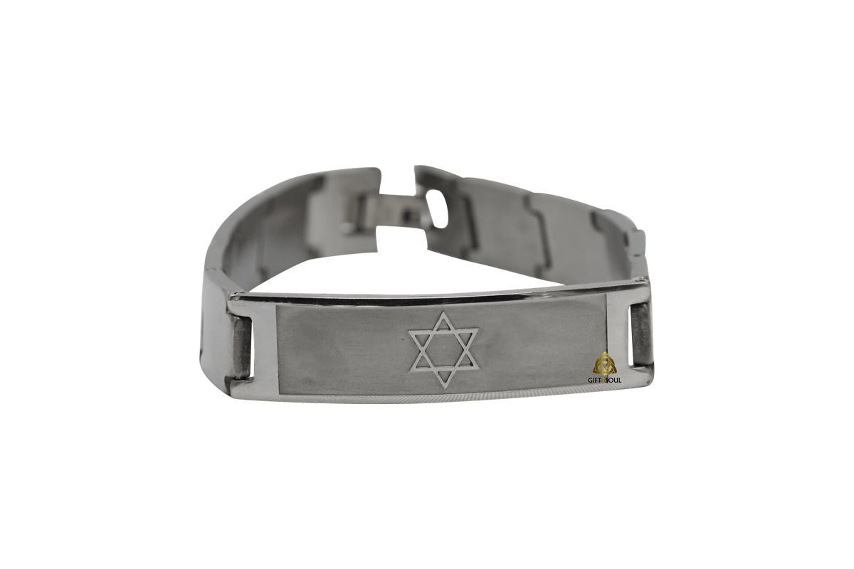  כסף מלבנים מחוברים עם סמל מגן דוד    1 