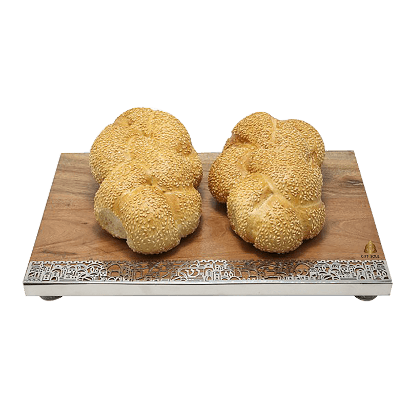  חלה פורצלן מגזרת מתכת קרש חלה פורצלן דגם ירושלים ירוק עתיק
