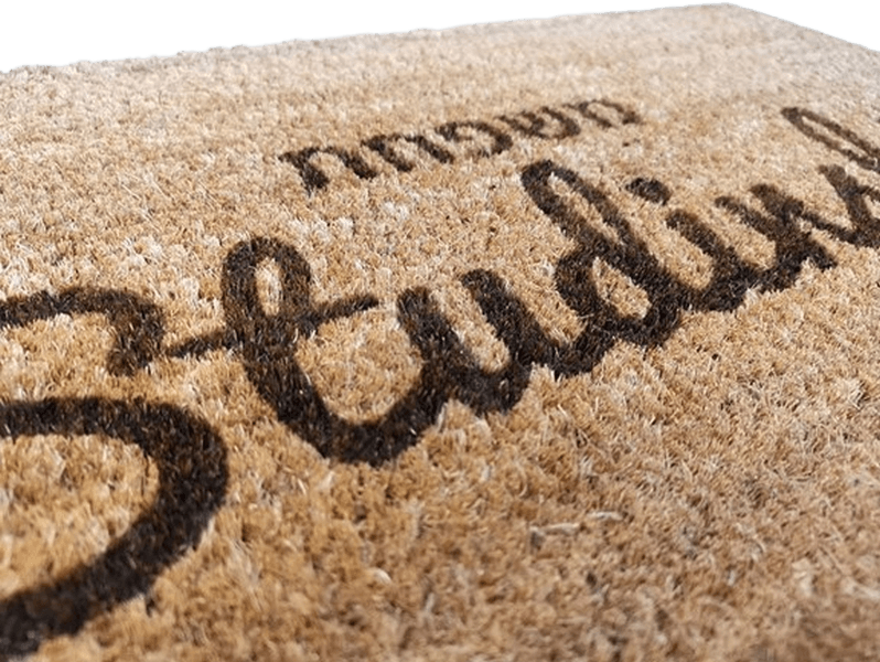  כניסה לבית בעיצוב אישי שטיח לדלת כניסה בעיצוב מותאם אישי עם שם משפחה ברכה לוגו