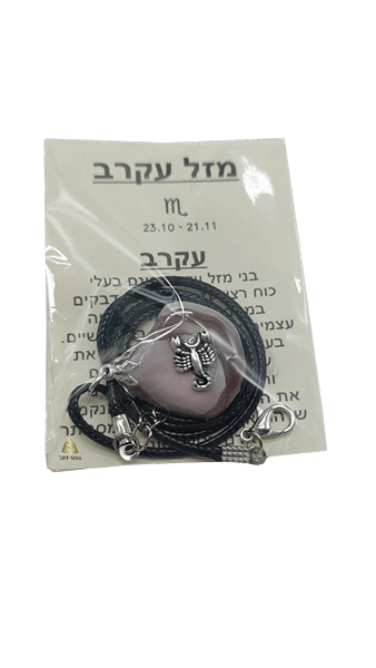  ותליון מזל עקרב עם קריסטל ובמרכז דגם מזל מוכסף AR000512SC1