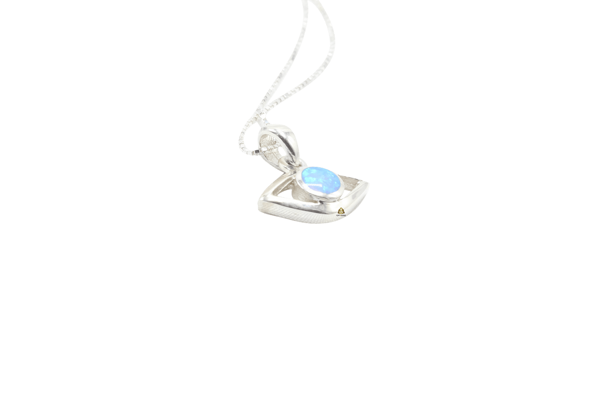  ותליון עין אופלית כחולה מכסף לנשים ונערות  1 