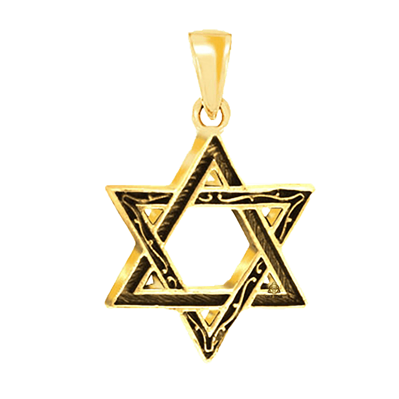  כסף 925 קלאסית מגן דוד בעובי 1 מיקרון וציפוי זהב 14 קארטSHSA414GA