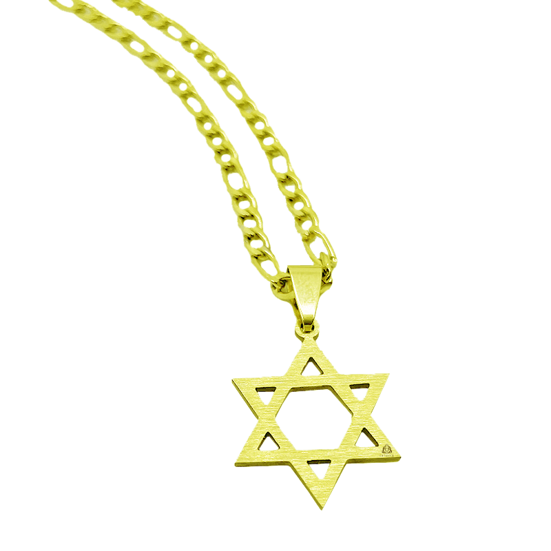 תליון מגן דוד ציפוי זהב תמונה מזווית
