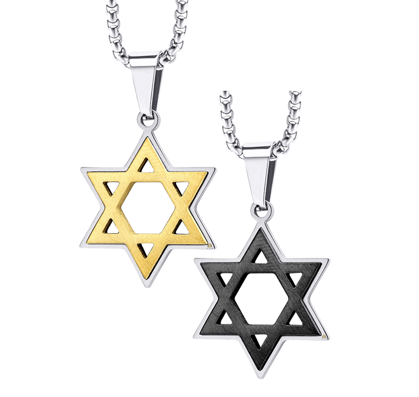 תליון סטיל מגן דוד עם ציפוי 2 צבעים לבחירה