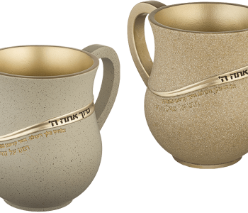 מבצע נטלה לנטילת ידיים פולימר דמוי בטון פס זהב מרהיב עם ברכת נטילת ידיים