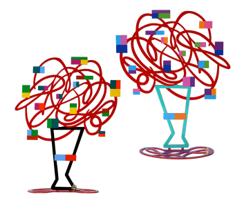 דגם יצירה אגרטל זר פרחים אדום Red Bouquet דו צדדי דוד גרשטיין David Gerstein