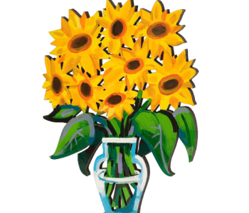 דוד גרשטיין David Gerstein דגם יצירה אגרטל חמניות קטן Sunflowers דגם דו צדדי