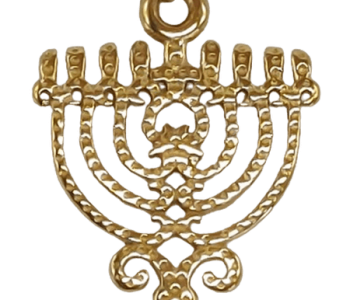 מבצע שרשרת תליון מנורת בית המקדש מוזהבת או מוכספת