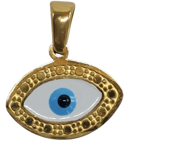 מבצע שרשרת עין לבנה מוזהבת או מוכספת לבחירה