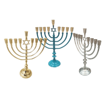 חנוכייה נחושת מגן דוד מיוחדת מרשימה 36 סמ לבחירה