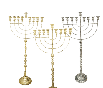 חנוכייה נחושת מעוטרת גמבו גבוהה גובה 90 סמ לבחירה