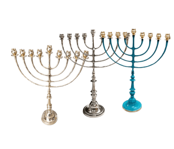 חנוכייה נחושת מרהיבה 9 רימונים בקנה גובה 60 סמ לבחירה