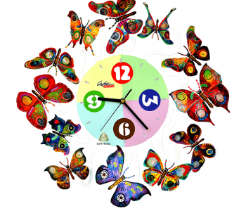 דוד גרשטיין David Gerstein דגם יצירה שעון זמן אביב Spring Time עם פרפרים