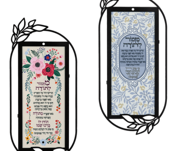 תמונת השראה קישוט קיר מתכת  מזמור לתודה לבחירה 