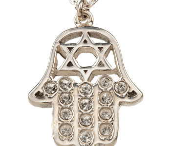 שרשרת חמסה כסף משובצת עם מגן דוד 