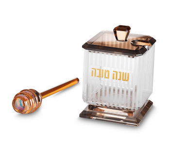 דבשיה כלי לדבש מהודר קריסטל לשולחן חג ראש השנה
