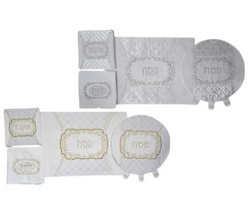 סט כסויים לפסח דגם מופר דמוי עור וקטיפה לבחירה