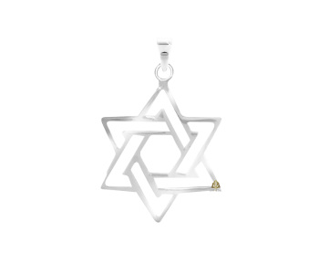 תליון שרשרת מגן דויד עדינה כסף מגן דוד מעוצב כפול לאישה ולגבר
