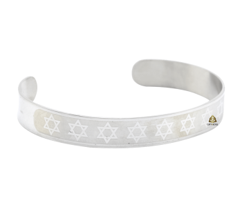 צמיד סטיינלס סטיל פתוח מגני דוד לשמירה והגנה לגברים ונשים